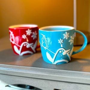 Starbucks Coffee Holiday 2007 - 8oz. ounce penguin mugs. (SET OF 2)